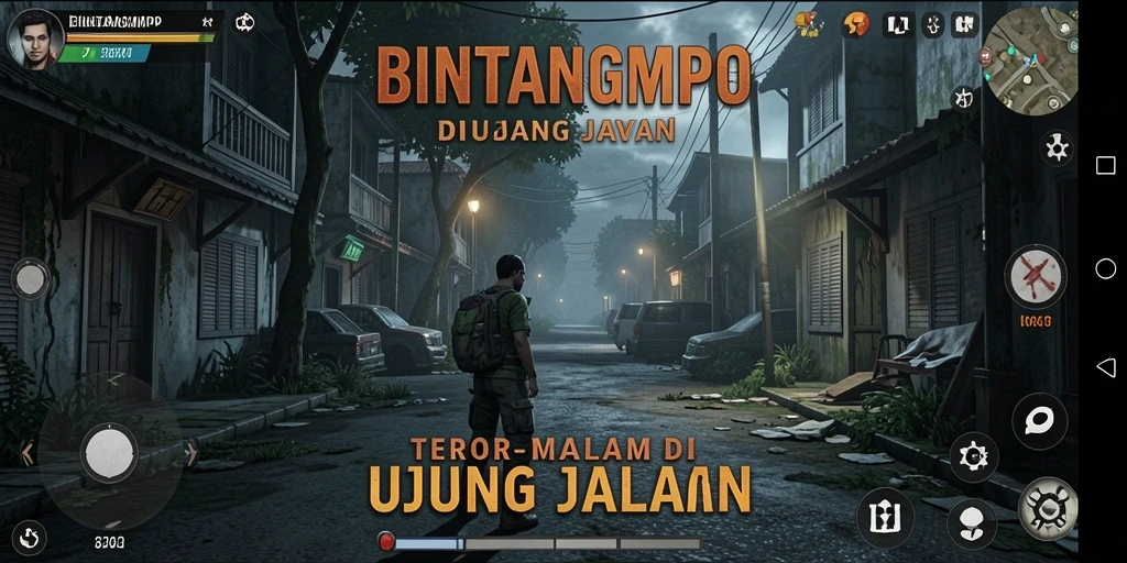 Tampilan gameplay menakutkan di BINTANGMPO dengan suasana Horror.