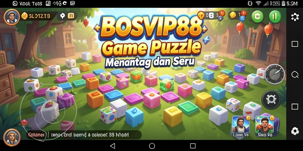 Tangkapan layar BOSVIP88 menampilkan gameplay puzzle yang menantang dan menarik.