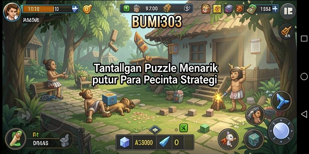 Tampilan gameplay BUMI303 dengan berbagai puzzle menantang.