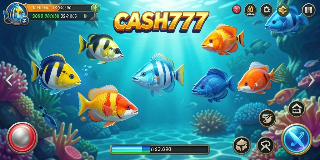 Tampilan gameplay Tembak Ikan yang dinamis dan penuh aksi.