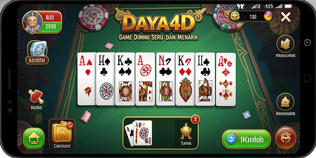 Gameplay intens dari game Domino DAYA4D yang seru dan interaktif.