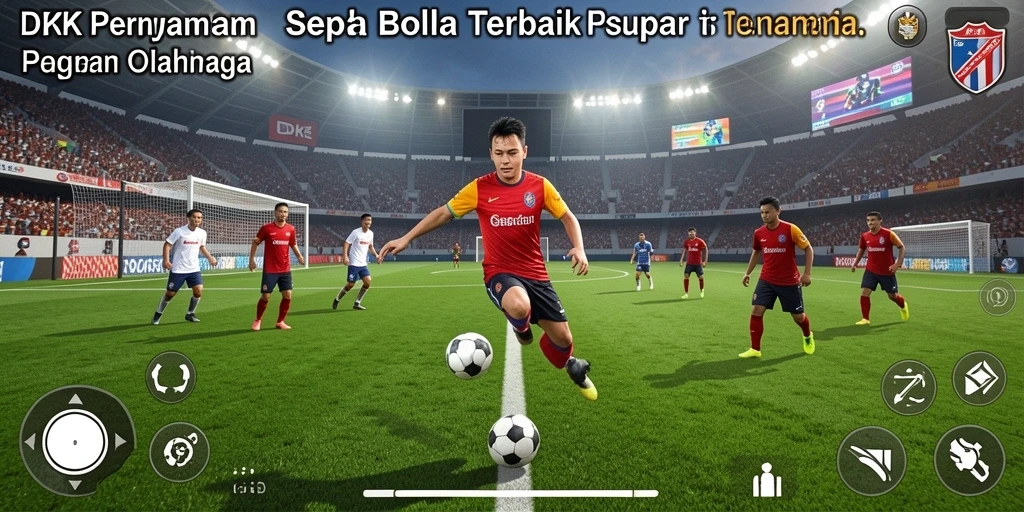 Tampilan gameplay DKK yang mendebarkan dengan aksi sepak bola.