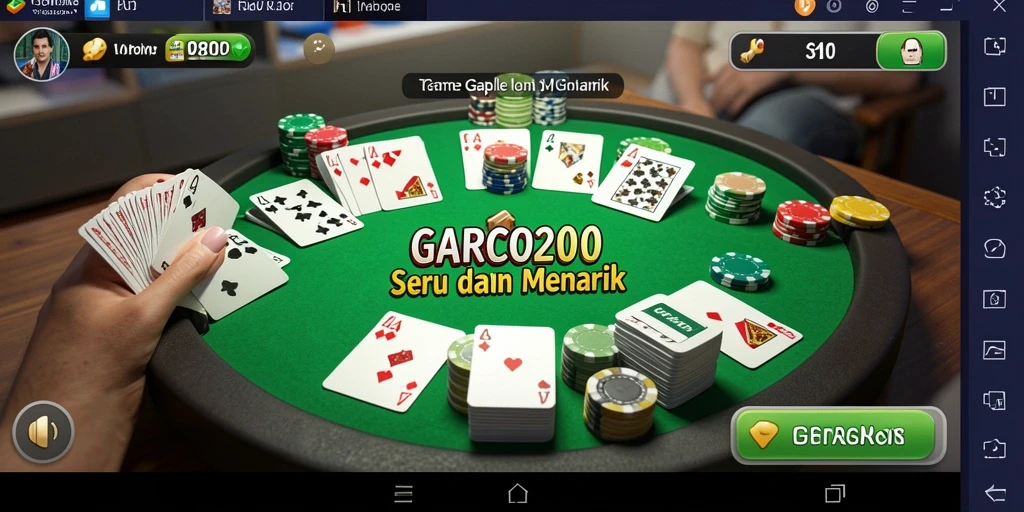 Tampilan menarik dari gameplay Gaple di GARCO200.
