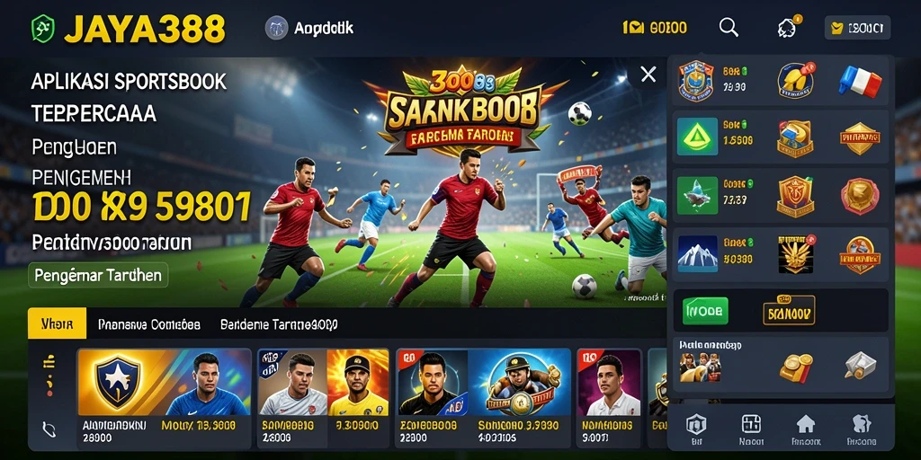 Tampilan menarik dari aplikasi Sportsbook JAYA388 dengan berbagai pilihan taruhan.