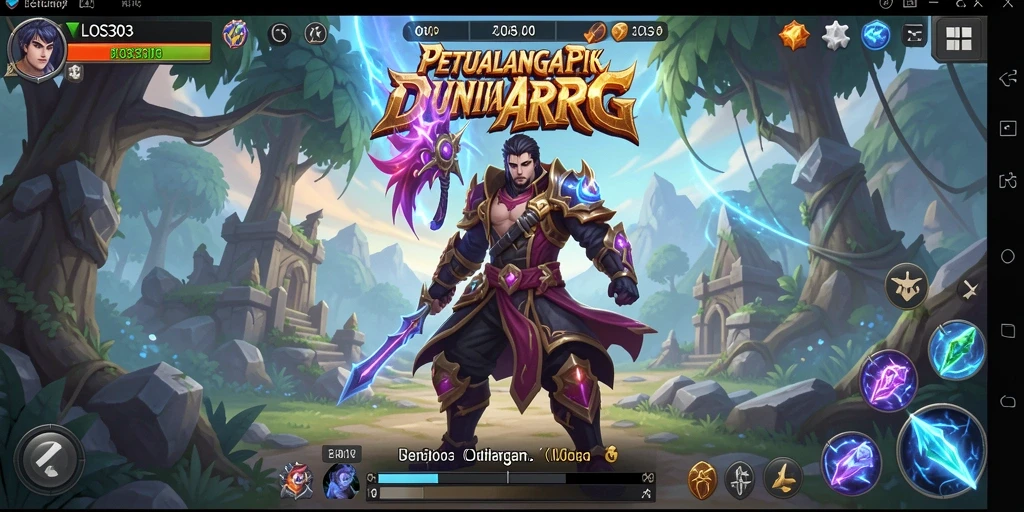 Screenshot gameplay dari LOS303 menampilkan pertarungan epik dan eksplorasi dunia.