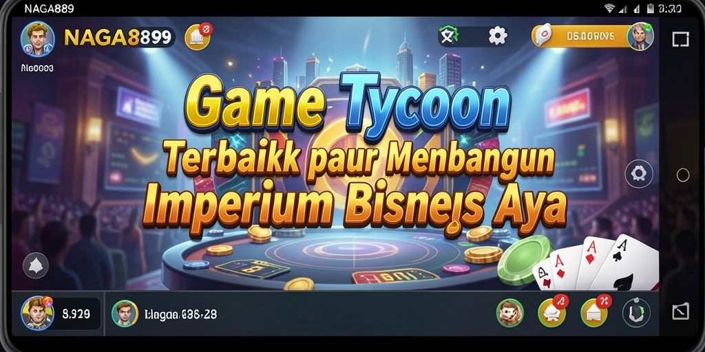 Screenshot gameplay NAGA889 yang menunjukkan manajemen bisnis yang dinamis.