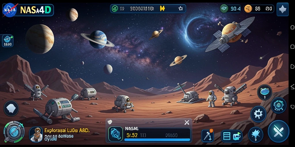 Tampilan gameplay NASA4D dengan eksplorasi luar angkasa yang menarik.