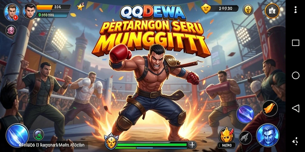 Screenshot <strong>QQDEWA</strong> yang menunjukkan aksi pertarungan seru di arena.