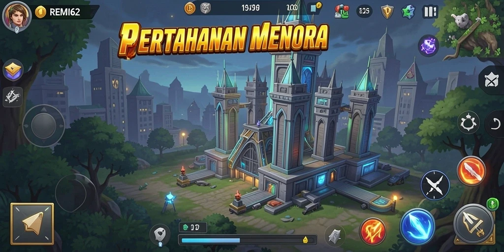 Tampilan gameplay menarik dari REMI62 Tower Defense.