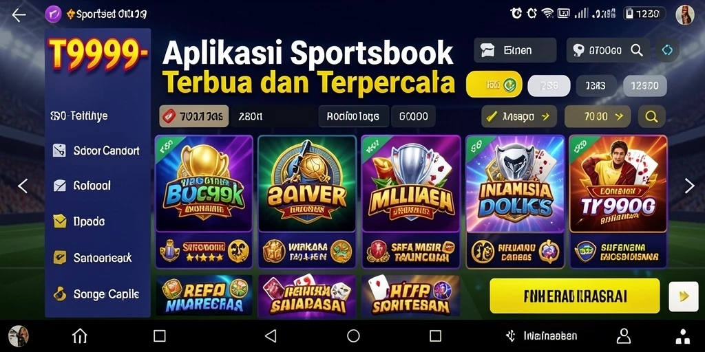 Tampilan gameplay taruhan langsung di aplikasi T9999.