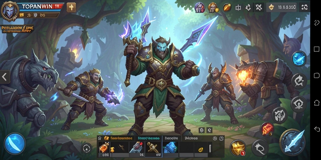 Screenshot gameplay TOPANWIN menampilkan pertarungan seru dengan grafis yang menakjubkan.