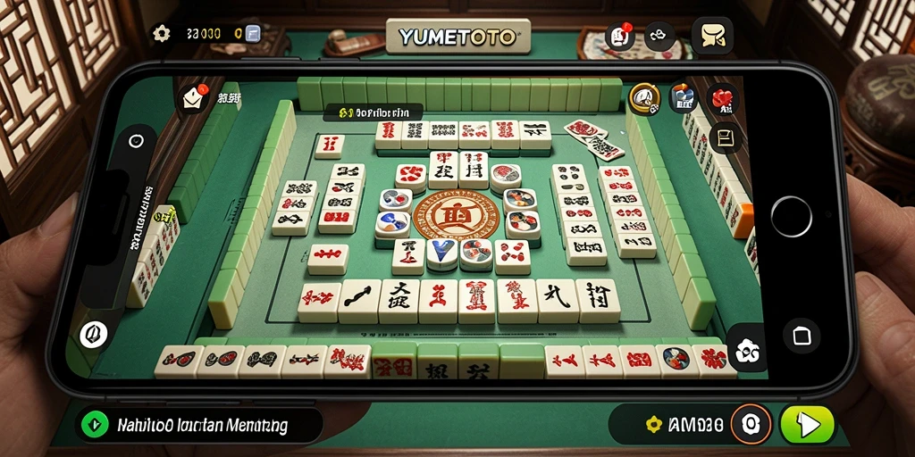 Tampilan gameplay yang seru di YUMETOTO dengan Mahjong.