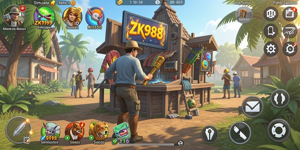 Gameplay ZK988 yang menggambarkan simulasi kehidupan yang seru.